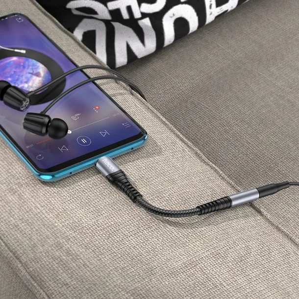 adapter-aux-jack-35-mm-do-usb-c-hoco-ls33-szary-stan-nowy-stan-opakowania-oryginalne