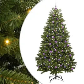 sztuczna-choinka-z-led-i-bombkami-240-cm-skladana-zielona-minimalistyc