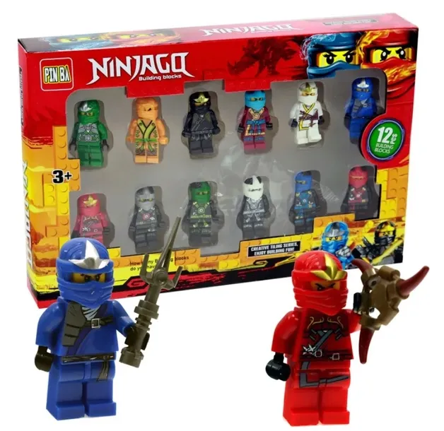 KLOCKI FIGURKI NINJA 12 sztuk MEGA ZESTAW FIGUREK DO KLOCKÓW LUDZIKI