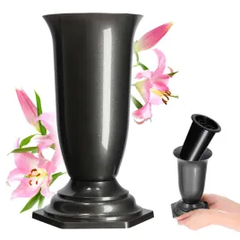 wazon-flakon-na-cmentarz-29cm-kwiaty-sztuczne-nagrobny-wklad-grafit