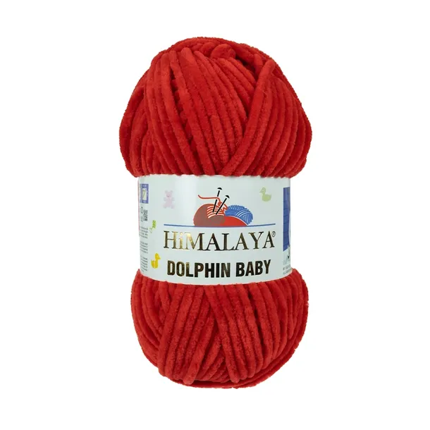 100g włóczka poliester Himalaya Dolphin Baby czerwona 318