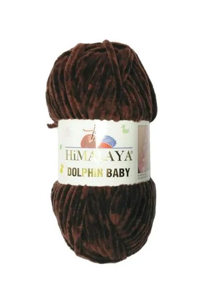 100g włóczka poliester Himalaya Dolphin Baby ciemny brąz 336