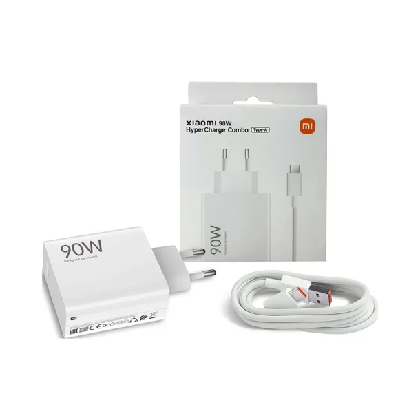 Oryginalna ładowarka Xiaomi 90W HyperCharge Combo GaN USB-A biała PD 6,1A