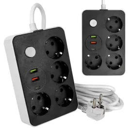 przedluzacz-listwa-zasilajaca-ladowarka-3x-usb-4-gniazd-2m-usb-typ-c-czarny