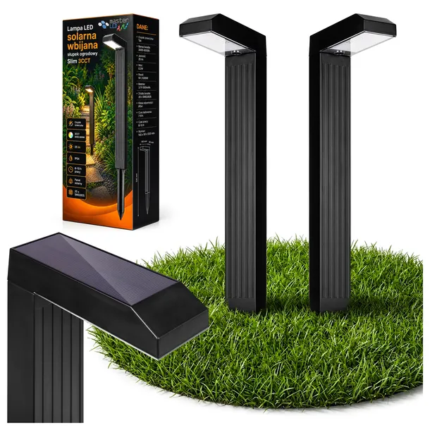 Lampa SOLARNA LED ogrodowa 53cm stojąca słupek Zmienna Barwa CCT zewnętrzna