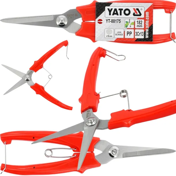 sekator-nozycowy-yato-182mm-z-blokada-otwarcia-do-ciecia-pedow-kwiatow-stan-nowy-marka-yato