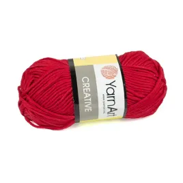 50g-wloczka-100percent-bawelna-yarnart-creative-czerwony-237