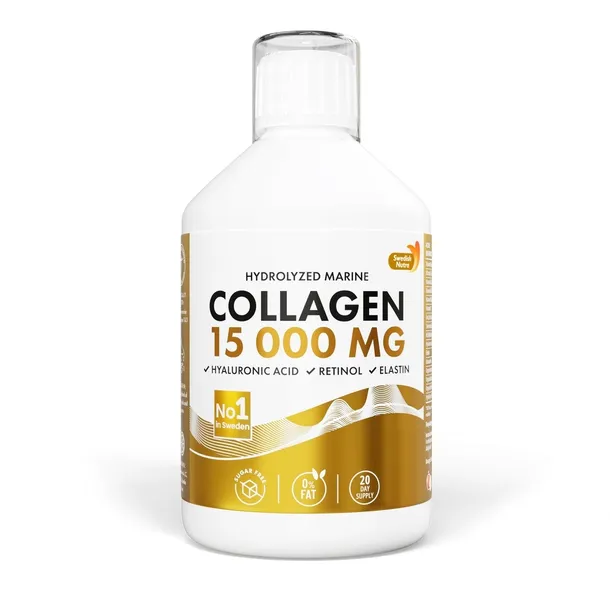 SWEDISH NUTRA COLLAGEN RYBI W PŁYNIE + RETINOL +WITAMINA C 15000 MG 500 ML
