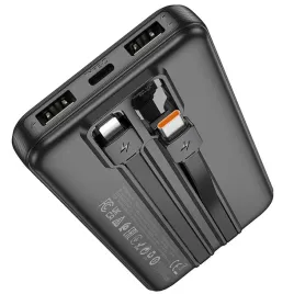 powerbank-hoco-10000-mah-2a-z-wbudowanymi-kablami-usb-c-lightning-j118-cz