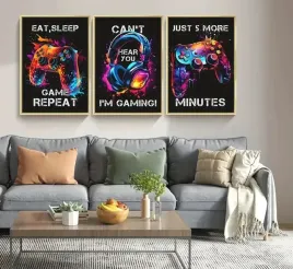 zestaw-trzech-plakatow-gracz-gamer-a3-w-ramie-sluchawki-pad-dekoracja