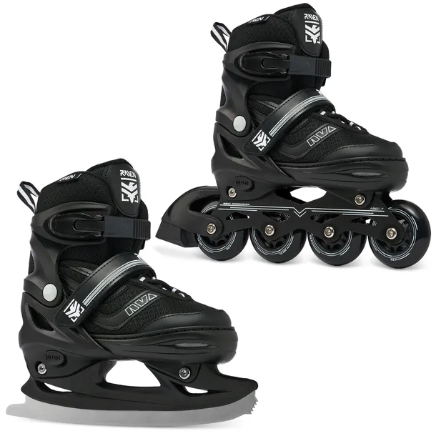 Rolki Łyżwy figurowe 2w1 Regulowane RAVEN Drill Black 38-42