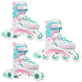 regulowane-rolki-wrotki-3w1-raven-princess-mint-pink-34-37