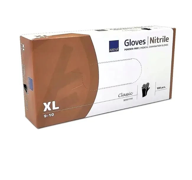 RĘKAWICZKI NITRYLOWE CZARNE BEZPUDROWE 100 SZTUK XL