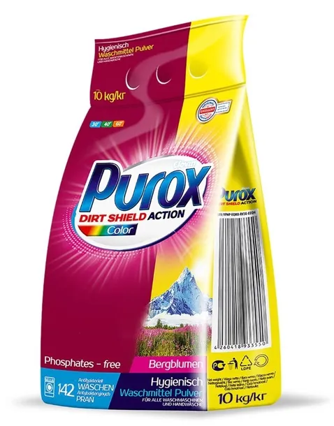 Purox Color - proszek do prania kolorów, 10 kg (ok. 142 prania)