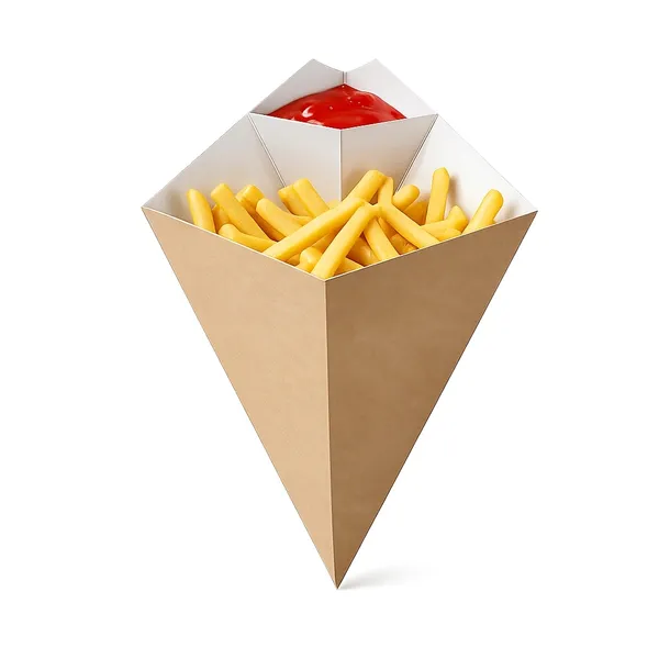 Rożki Torby Rożek Na Frytki Kieszonka Na Sos Dip 100g 50szt. W15