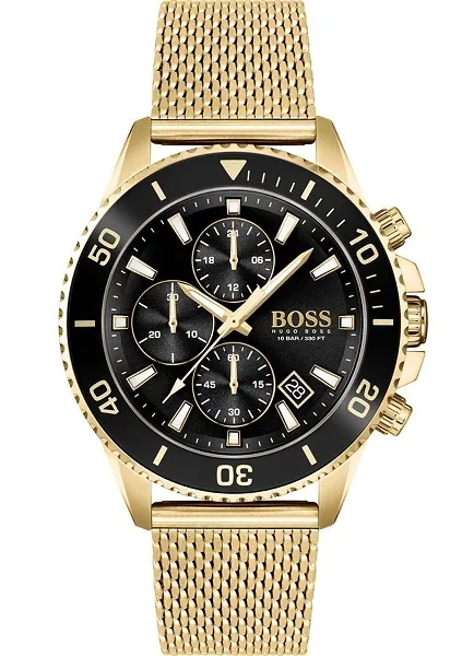 ZEGAREK MĘSKI Hugo Boss 1513906 Admiral Złoty Chronograf WR100 46 mm