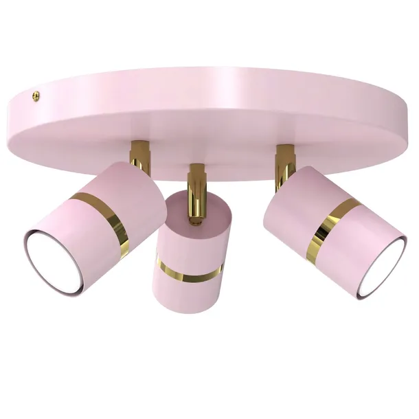 DZIECIĘCA LAMPA PLAFON REGULOWANY SPOT LED GU10 ZŁOTY DLA DZIEWCZYNKI RÓŻ