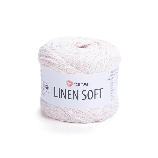 100g włóczka len bawełna wiskoza YarnArt Linen Soft 7301 ecru