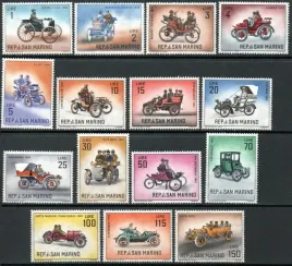 san-marino-1962-mnh-g-vg-sc494-508-samochody-zabytkowe