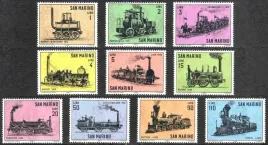 san-marino-1964-mnh-g-vg-sc594-603-lokomotywy