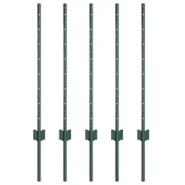 slupek-ogrodzeniowy-5-szt-zielony-120-cm-stal