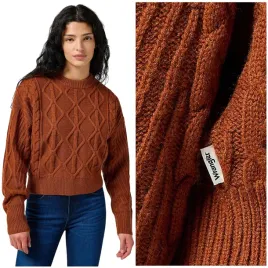 wrangler-cable-knit-sweater-gingerbread-rudy-welniany-damski-sweter-xl