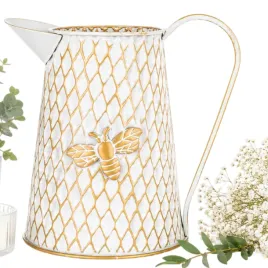 wazon-dzbanek-metalowy-bialo-zloty-32cm-konewka