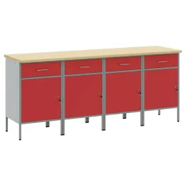szafka-robocza-4-szt-czerwony-i-szary-200-x-55-x-85-cm