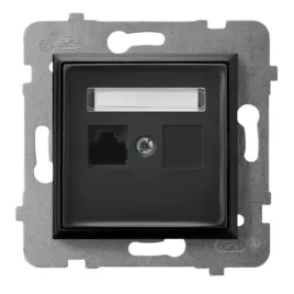 ospel-aria-gniazdo-komputerowe-pojedyncze-rj45-czarny-metalik-gpk-1u-k-m-33
