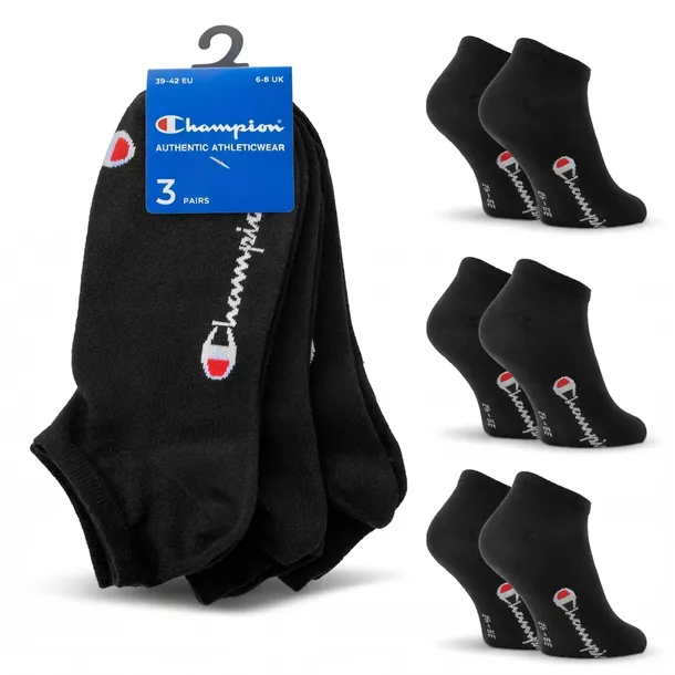 CHAMPION skarpety stopki 3PAK r. 39/42 czarne