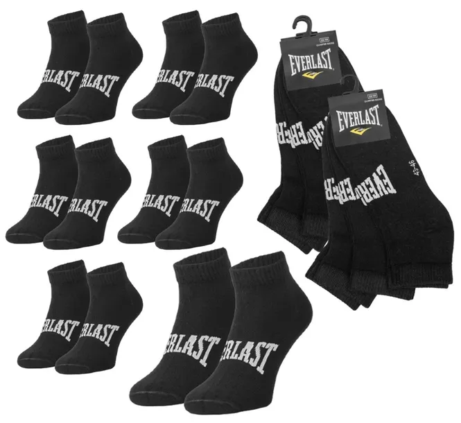 EVERLAST skarpety zakostki quarter 6PAK r. 39/42 czarne