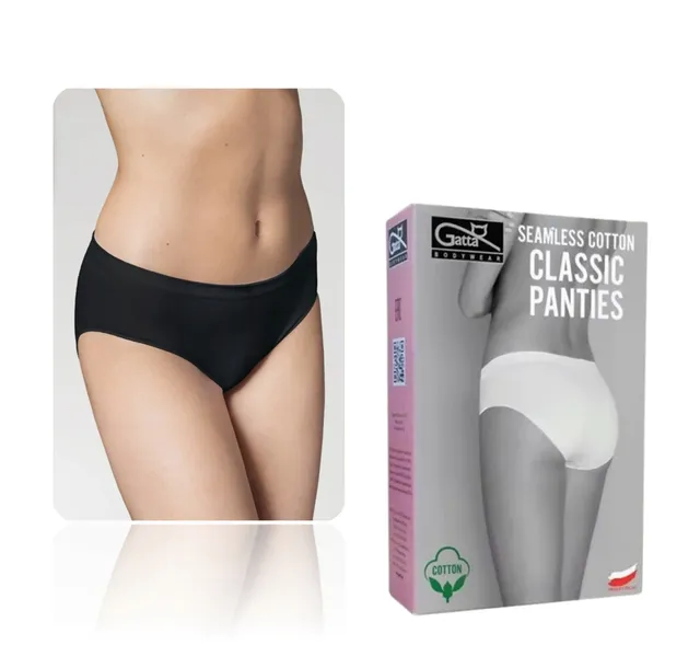 GATTA Majtki Figi Bawełniane Seamless Cotton Classic Panties r. M czarne
