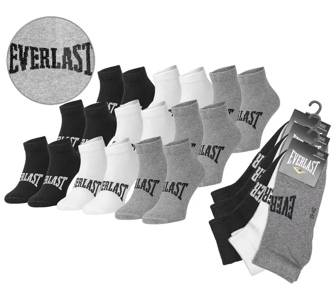 EVERLAST skarpety zakostki quarter 9PAK r. 43/46 multi