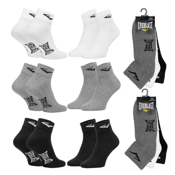 EVERLAST skarpety zakostki quarter 6PAK r. 43/46 multi