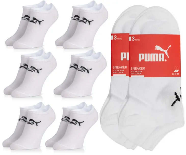 Puma skarpety stopki 6 par 35/38 białe