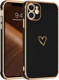 etui-do-apple-iphone-12-silikonowe-czarne-zlote-serduszko-glamour-a2172