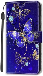 zamykane-etui-do-motorola-moto-e22i-granatowy-case-z-klapka-motylki-smycz