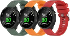 3x-pasek-do-zegarka-zielony-pomaranczowy-czerwony-silikon-uniwersalny-20mm