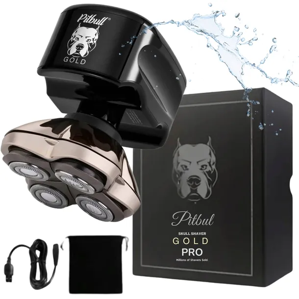 GOLARKA MĘSKA ELEKTRYCZNA Skull Shaver Pitbull GOLD PRO WŁOSY BRODA