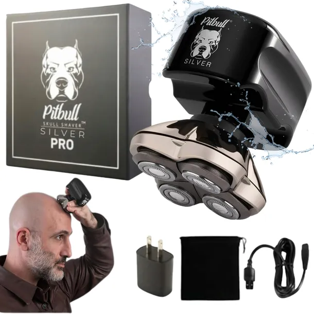 GOLARKA ELEKTRYCZNA SKULL SHAVER PITBULL SILVER PRO SX5 IDEALNA DO GOLENIA!