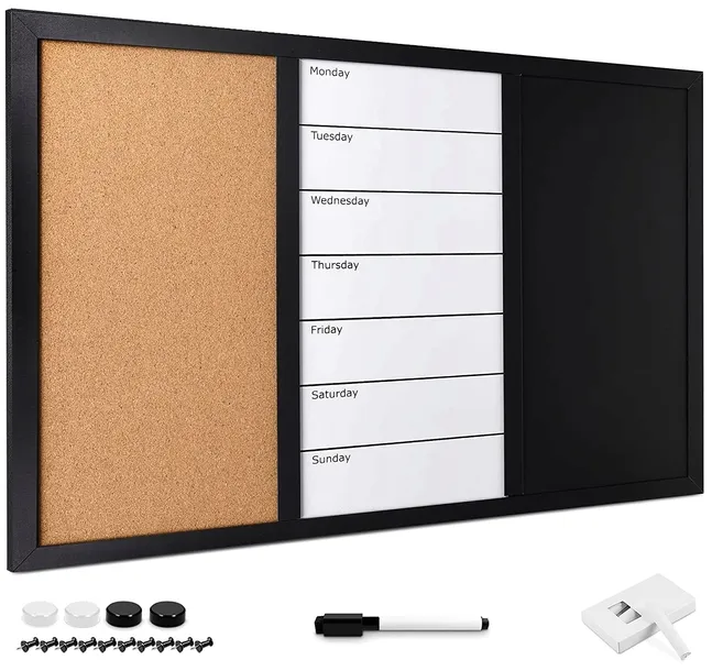 MAGNETYCZNA TABLICA KREDOWA KORKOWA 3w1 rozmiar 70 x 50