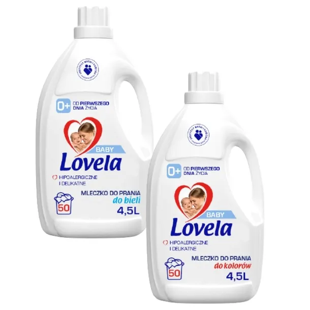 Lovela Baby Mleczko Płyn hipoalergiczny do prania bieli i koloru 2x 4,5L