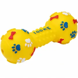 zabawka-gryzak-dla-psa-z-piszczalka-hantel-squeakies-zolty-uniq-pets