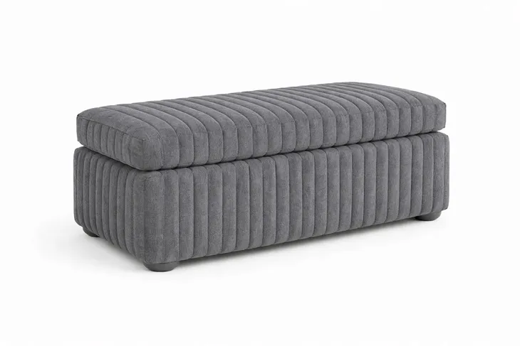 Pufa ze schowkiem 70x30 Tapicerowana Skrzynia Otwierana Grafit