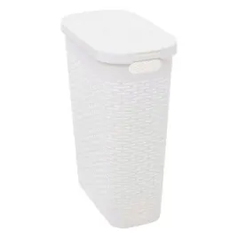 kosz-na-pranie-waski-40-l-rattan-syntetyczny-bialy