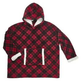 bluza-ocieplana-w-krate-snuddie-czerwona