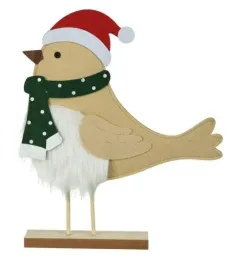 figurka-filcowa-38cm-sikorka-w-czapce-swiateczna