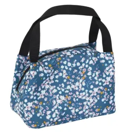 torba-termiczna-na-lunch-flower-niebieska-uchwyty