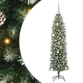 smukla-sztuczna-choinka-swiateczna-z-cieplymi-swiatlami-led-150-cm