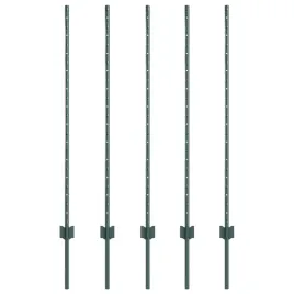 slupek-ogrodzeniowy-5-szt-zielony-120-cm-stal